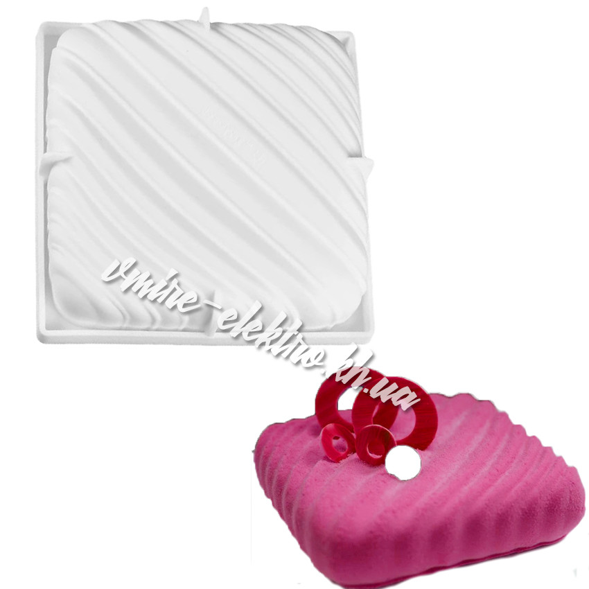 Силіконова форма для Євро десертів Хвиля 17*17 см, фото 1