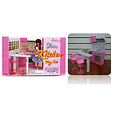 Лялькова меблі Gloria Кухня 94016 в комплекті столик стійка високі стільці, фото 2