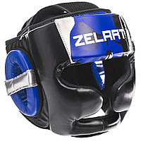 Шолом боксерський закритий з повним захистом ZELART BO-1320 чорний-синій