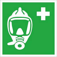 Знак безопасности Аварийно-спасательное дыхательное устройство ДСТУ EN ISO 7010: 2019 (металл, пластик,