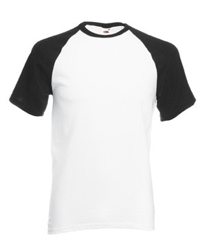Чоловіча футболка бавовна біла з чорними рукавами 026-TH