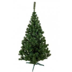 Ялинка штучна новорічна ялина розкладна з ПВХ з пишними голками "Лісова" 1,5 метра зеленого кольору