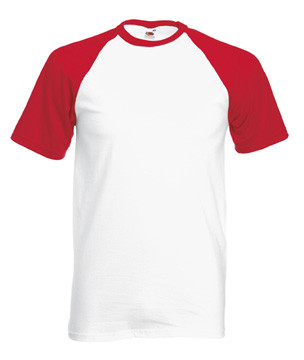 Чоловіча футболка бавовна біла з червоними рукавами 026-WM