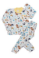 Пижама демисезонная для мальчика, интерлок пенье, рисунок Зоопарк, БОМА (размер 104)