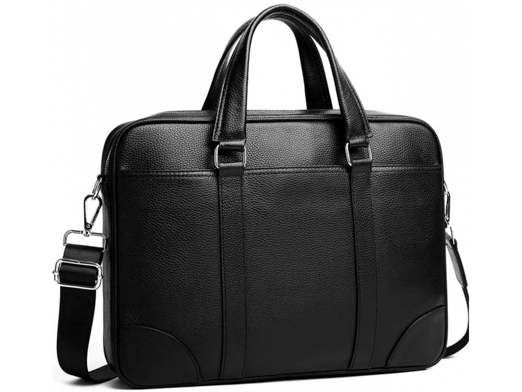 Модна шкіряна сумка для документів чорна Tiding Bag RB-018 чоловічі портфелі, фото 1