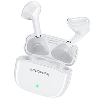 Беспроводные наушники с микрофоном Bluetooth наушники в кейсе BOROFONE Perfecto BE47 Белый