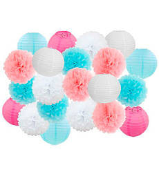 Святковий декор "Blue and pink" набір 21 шт