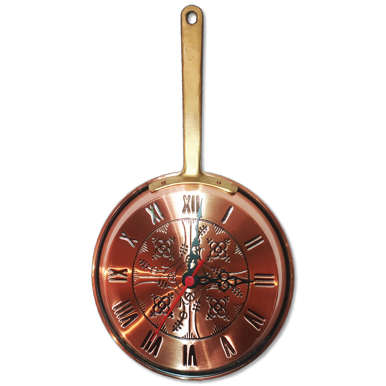 Кухонний годинник "Сковорода" - оригінальний італійський мідний настінний годинник у стилі ретро