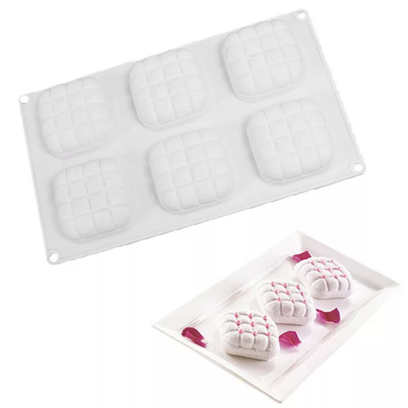 Силіконова форма для європейських десертів 3Д Міні подушки, 6 шт., фото 1