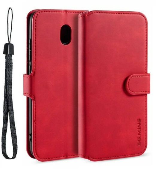 Чохол книжка Софт Тач для Xiaomi Redmi 8a червоний гаманець ремінець на руку