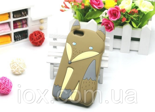 Силіконовий чохол коричнева лисиця для Iphone 4/4S, фото 1