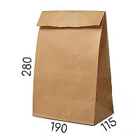 Крафт пакет без ручек - 190 × 115 × 280 мм
