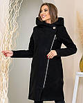 Пальто жіноче арт. 136 с капюшоном Чорне/ Кашемірове пальто