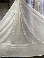Тюль льон красивої вишивки смугами 
Турецька гардина льон щільна в кольорі айворі для спальні зали гостьовий