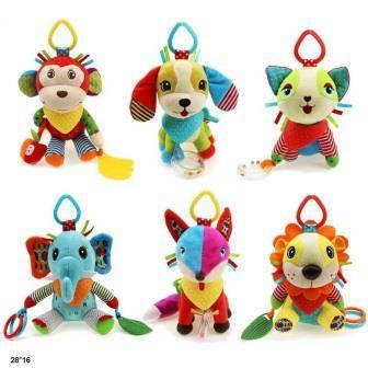 Брязкальце підвіска тварини з прорезивателей, дзвіночком, шушршіт, WD210260, фото 1