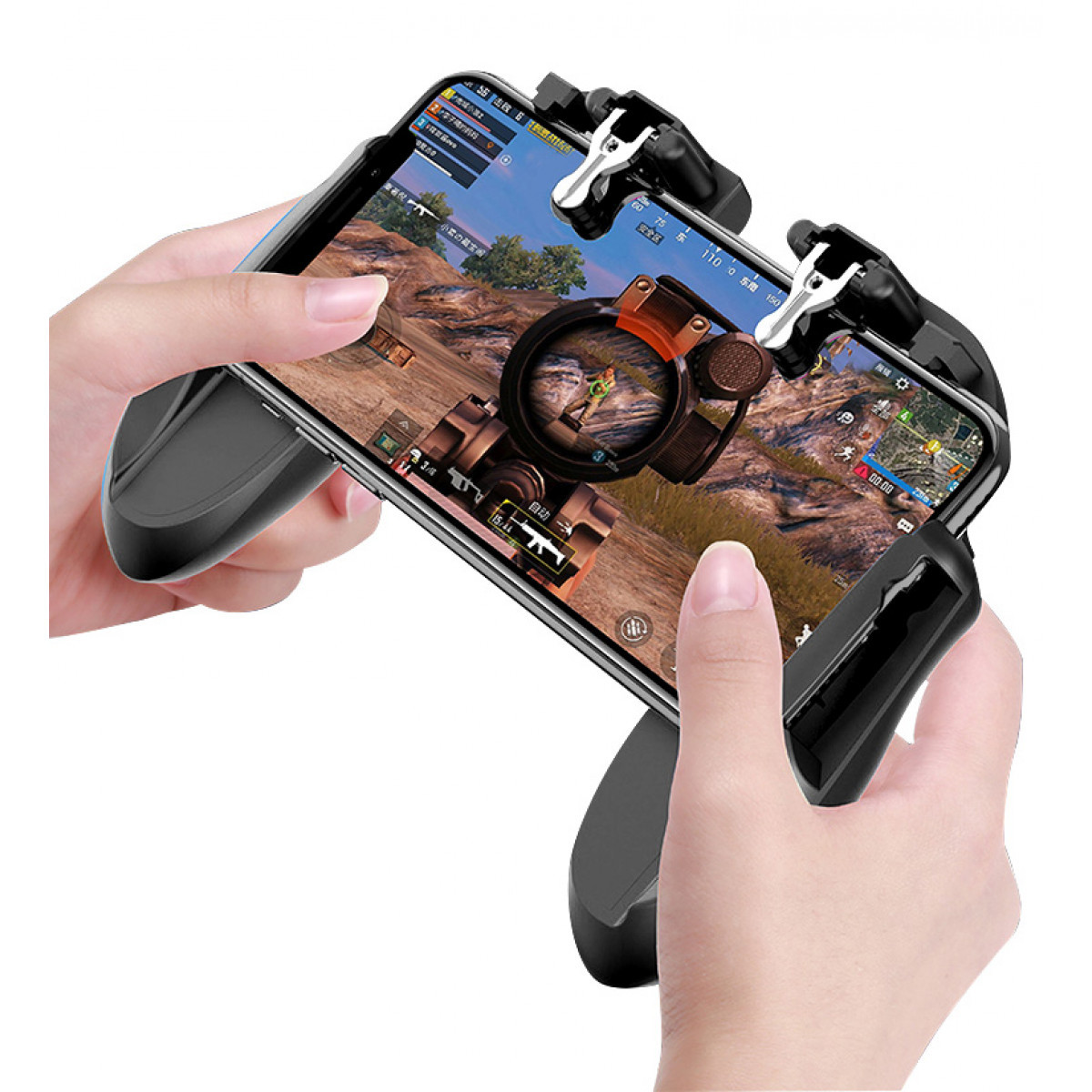Ігровий геймпад тригер XO H6 A Radiaotor handle (Plug-in) з вентилятором для смартфона, Чорний