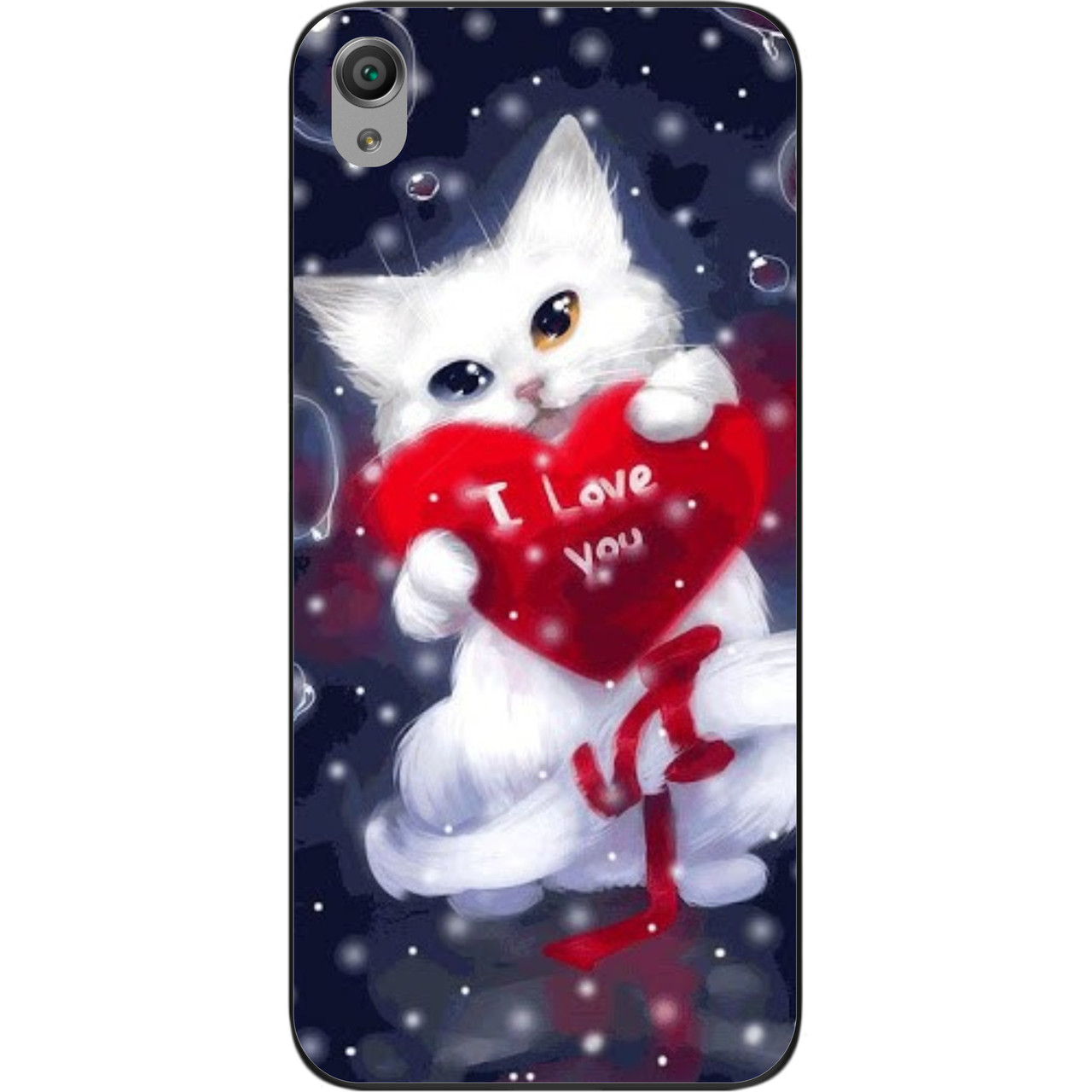 Силіконовий чохол для Sony Xperia M4 Aqua з картинкою Котик з серцем, фото 1