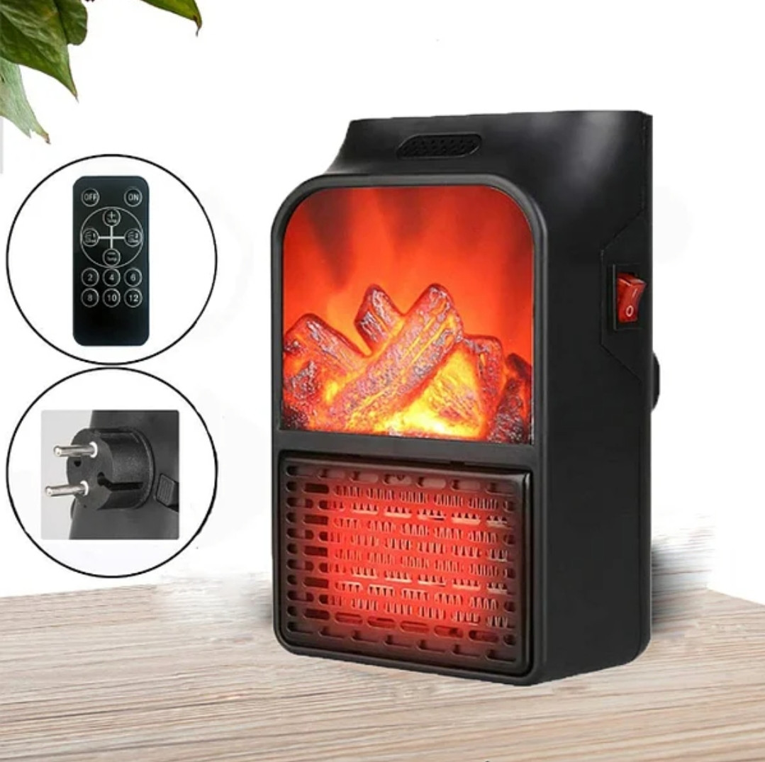 Flame Heater мини Обогреватель камин сПультом обігрівач 500w handy Heater керамический 500w ват портативный - фото 7 - id-p1263986584