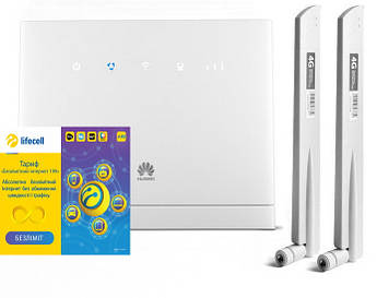 Стаціонарний 4G Wi-Fi роутер Huawei B315s-22 LTE + Антена 10 dBi +Lifecell Повний Безліміт 199 грн/міс