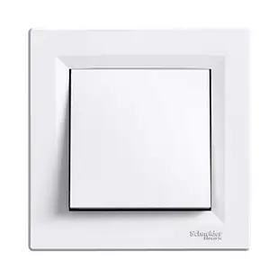 Перемикач Schneider (Шнайдер) Asfora 1-клавішний прохідний білий