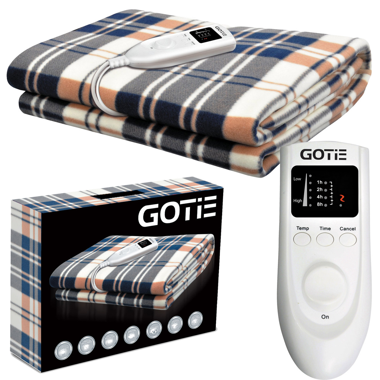 Электропростынь ковдру з підігрівом GOTIE GKE-150E (60Вт, 150х80см), фото 1