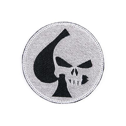 Вишитий шеврон "Spades Punisher" на липучці (чорно-білий), фото 2