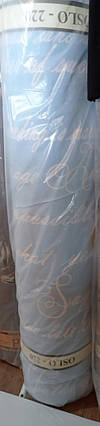 Тканина для постільної білизни Фланель (байка) FL1020B (40м) блакитна, принт поема, фото 2