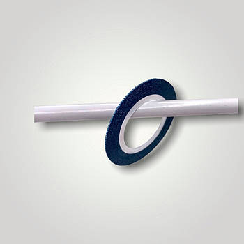 Стрічка-скотч для дизайну нігтів липка (синій блиск) 1 мм