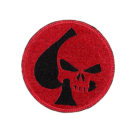 Вишитий шеврон "Spades Punisher" на липучці (чорно-червоний), фото 2