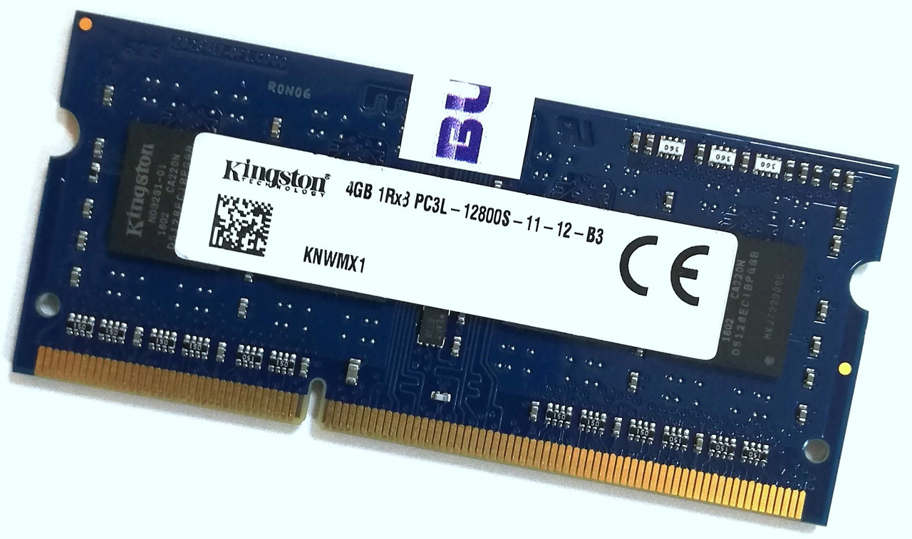 Оперативна пам'ять для ноутбука Kingston DDR3L 4Gb 1600MHz 12800s CL11 1Rx8 (KNWMX1) Б/В