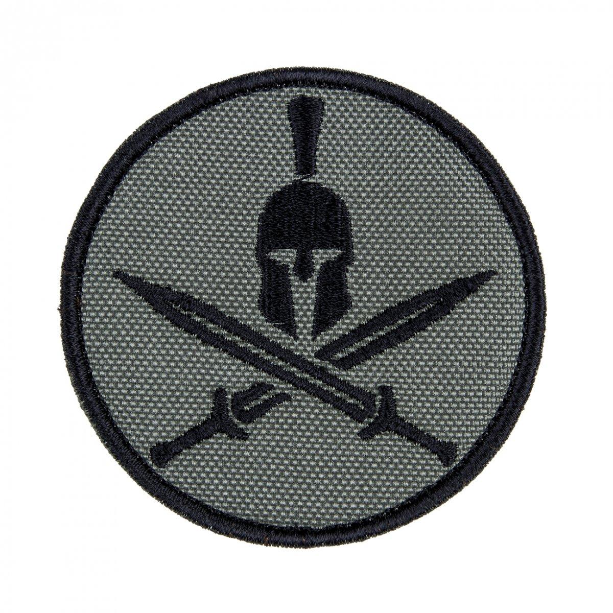 Патч на липучці Spartan helmet олива чорна