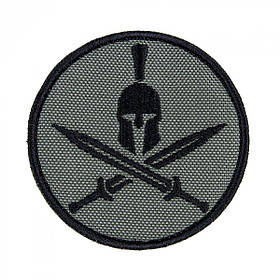 Патч на липучці Spartan helmet олива чорна