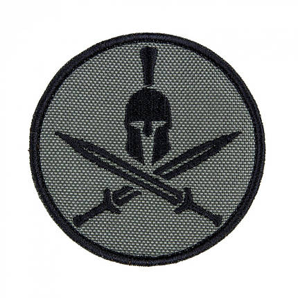 Патч на липучці Spartan helmet олива чорна, фото 1