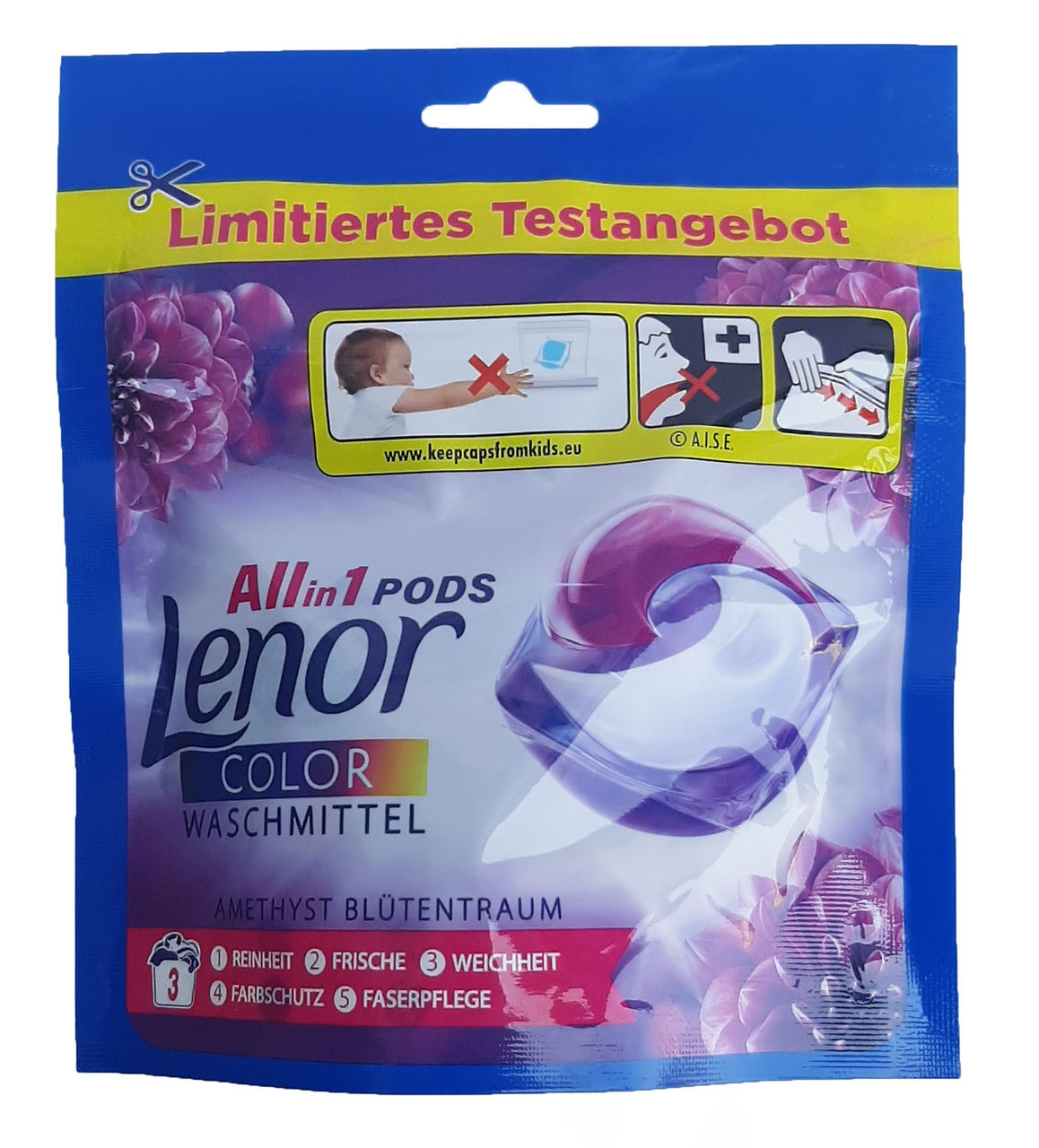 Капсули для прання Lenor 3в1 (3шт) Color