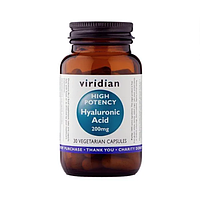 Гиалуроновая Кислота 200 мг 30 кап Viridian High Potency Hyaluronic Acid 200mg Англия Доставка из ЕС