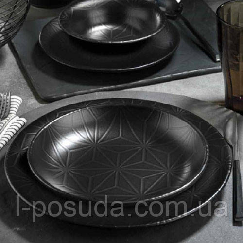 Порцелянова тарілка Corendon NanoKrem Black 27 см, фото 1