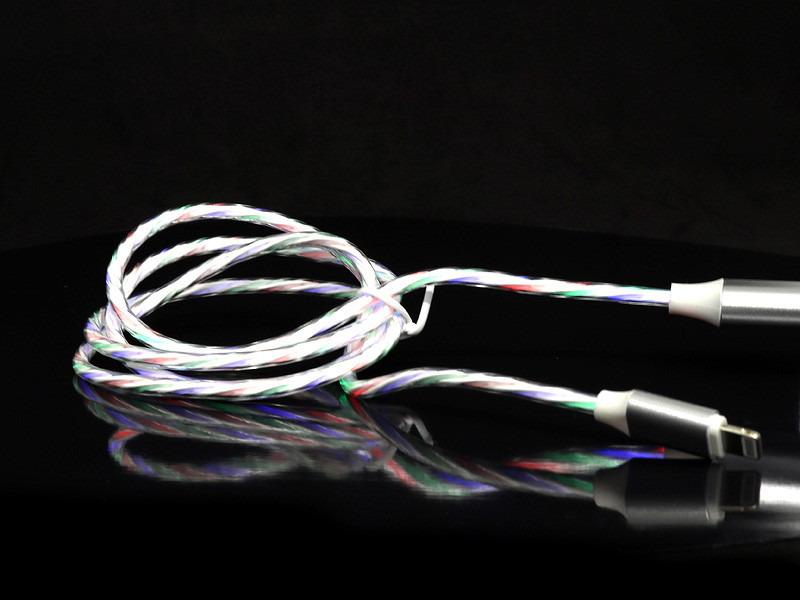 Кабель USB - Lightning светящийся 250шт 8602 - фото 5 - id-p1478965178