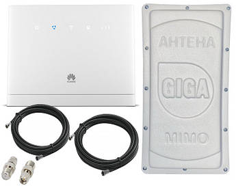 Стаціонарний 4G комплект Huawei B315s-22, Mimo Антена Giga 1700-2700 МГЦ 2*15 dBi