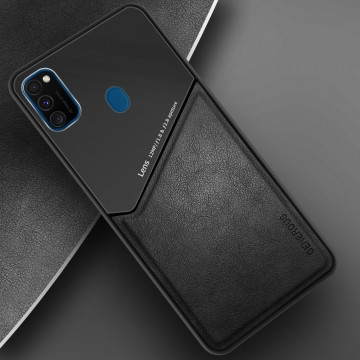 Бізнес чохол бампер GENEROUS для Samsung Galaxy M21 з скла і штучної шкіри