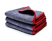 Набор полотенец 3 шт. - MaxShine Microfiber Towel 40x40 см. 600 gsm серо-красный (1014040G)