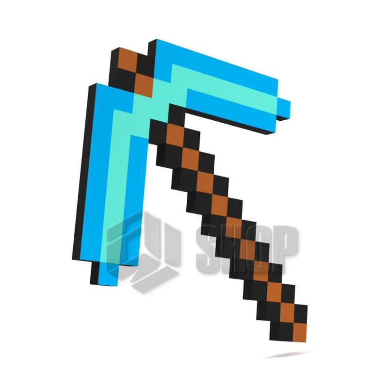 Піксельна алмазна кірка Майнкрафт Minecraft Diamond Pick, фото 1