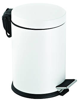 Корзина металева з педаллю біла 12л 815B