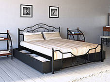 Ліжко металеве Кармен чорний оксамит 140 * 190 см (Метал-Дизайн ТМ), фото 2