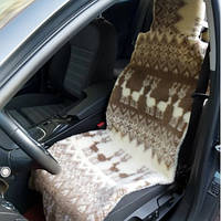 Универсальная Накидка чехол на сидения автомобиля из овчины Sheepskin Коричневый 1 шт Олени (315-1-N)