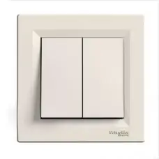 Перемикач Schneider (Шнайдер) Asfora 2-клавішний прохідний кремовий