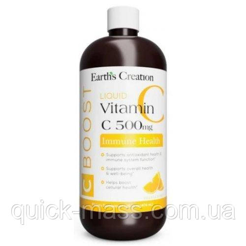 Рідкий вітамін C Earth's Creation Liquid Vitamin C 500mg — 473 мл