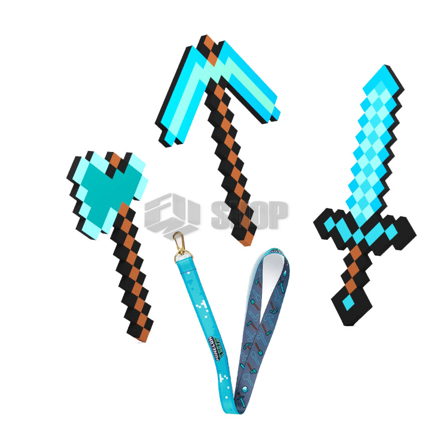 Піксельний Алмазний набір збирача Minecraft CollectorSet (Меч Кірка Сокира)