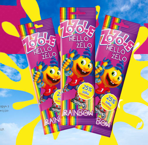 Цукерки желейні Zozole Rainbow з кислинкою 75г*32 TM Mieszko