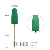 Полировщик Tufi Profi силиконовый большой конус закругленный, средний абразив (зеленый)