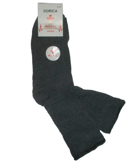 Теплі чоловічі шкарпетки без гумки з махрою Dorica 41-45 сірі
